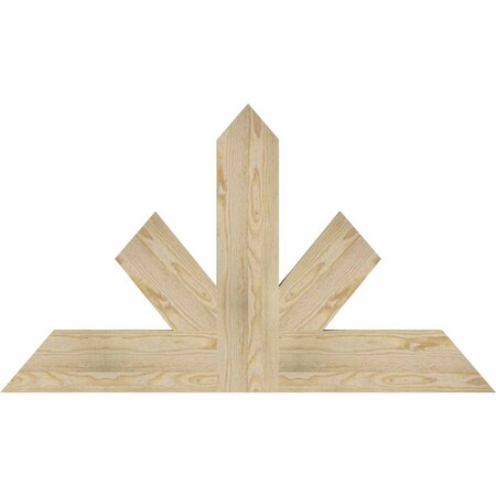 Ekena Millwork Saratoga Rough Sawn Timber Gable Bracket, Douglas Fir, 48"W x 28"H x 2"D x 6"F, 14/12 Pitch GBW048X28X0206SAR00RDF